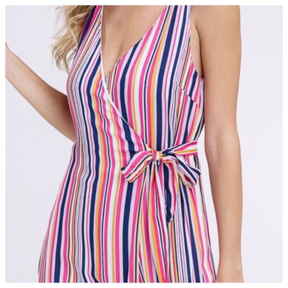 Striped wrap jumpsuit - Picture 5 of 5